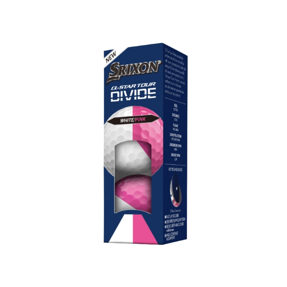 Q-STAR TOUR DIVIDE Golf Balls - White/Pink