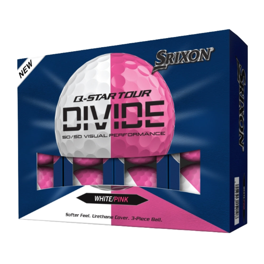 Q-STAR TOUR DIVIDE Golf Balls - White/Pink